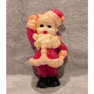 Vintage Christmas Santa Claus Candle Red White Black Holiday Decoration